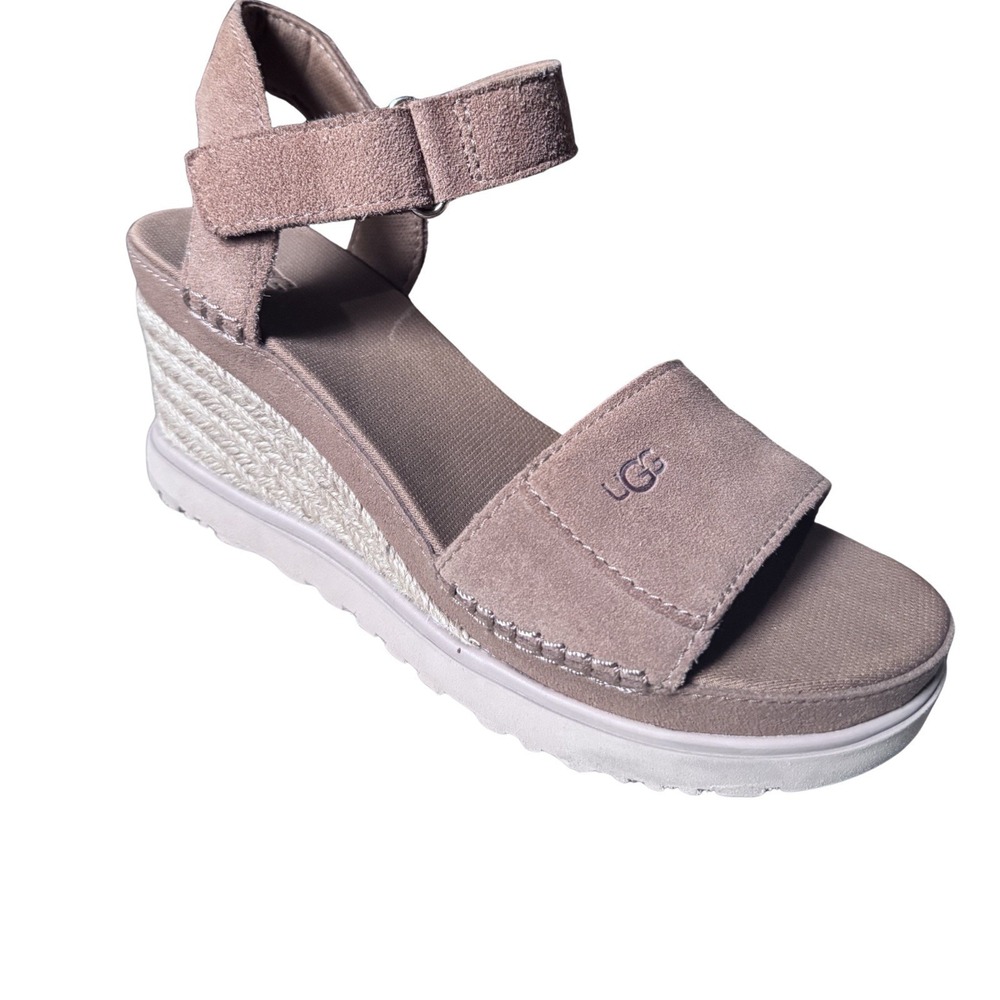 UGG Wedge Sandals Women's Size 8 Brown Suede Platform Espadrille Boho Comfort